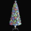 vidaXL Artificial Pre-lit Christmas Tree White 180 cm Fibre Optic