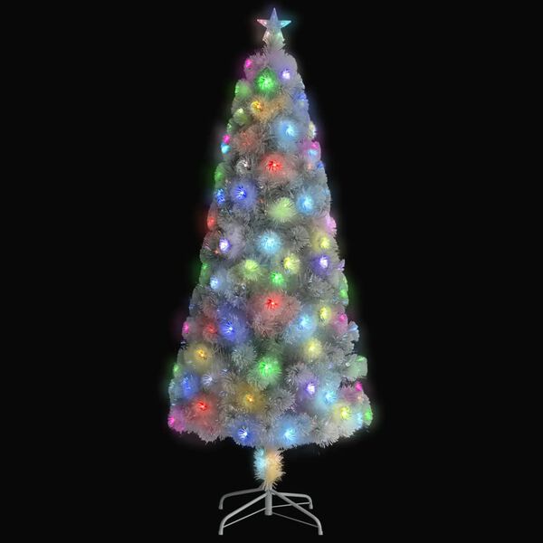 vidaXL Artificial Pre-lit Christmas Tree White 180 cm Fibre Optic