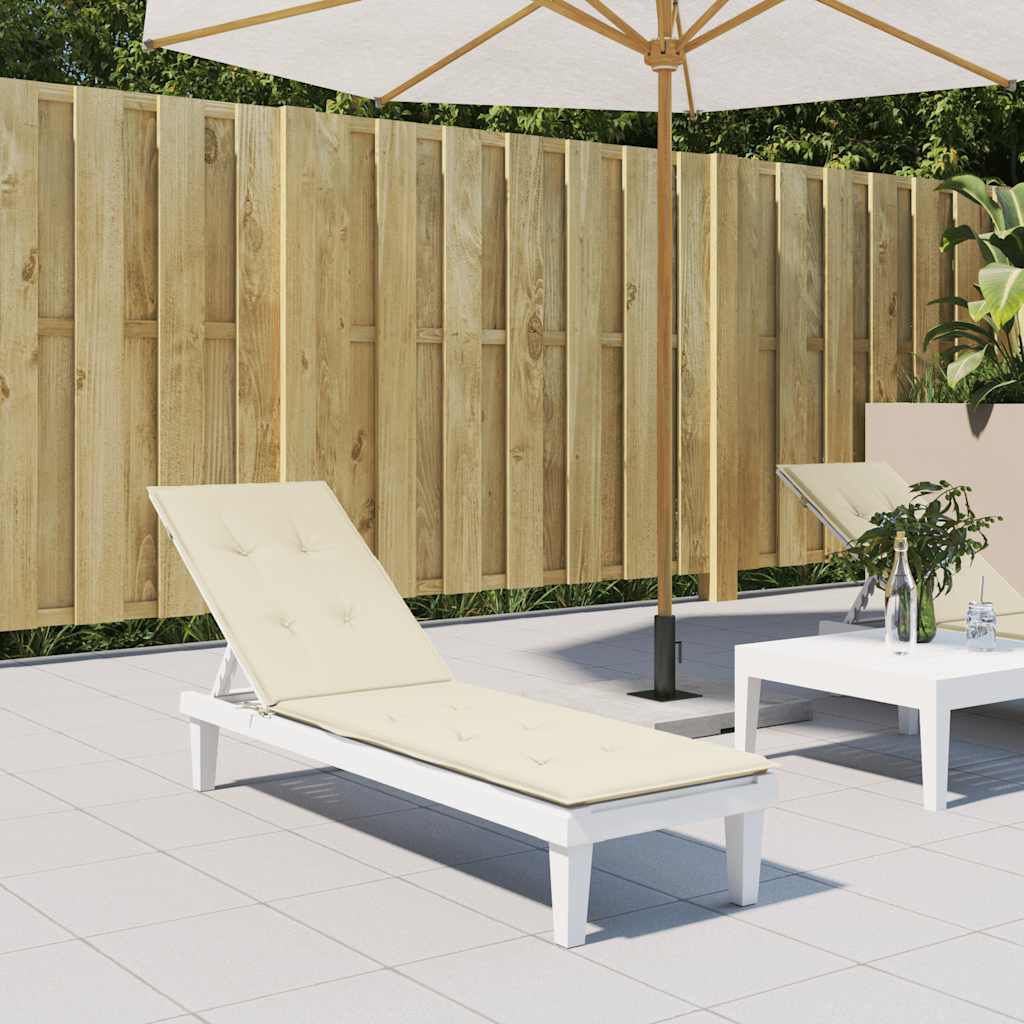 vidaXL Deck Chair Cushion Cream (75+105)x50x4 cm