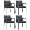 vidaXL 5 Piece Garden Dining Set with Cushions Poly Rattan and Steel