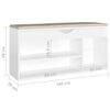 vidaXL Shoe Bench with Cushion High Gloss White 104x30x49 cm Engineered Wood