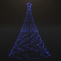 vidaXL Christmas Tree with Metal Post 500 LEDs Blue 3 m