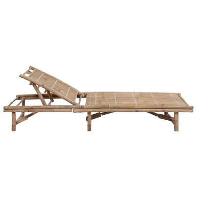 vidaXL Garden Sun Lounger with Cushion Bamboo