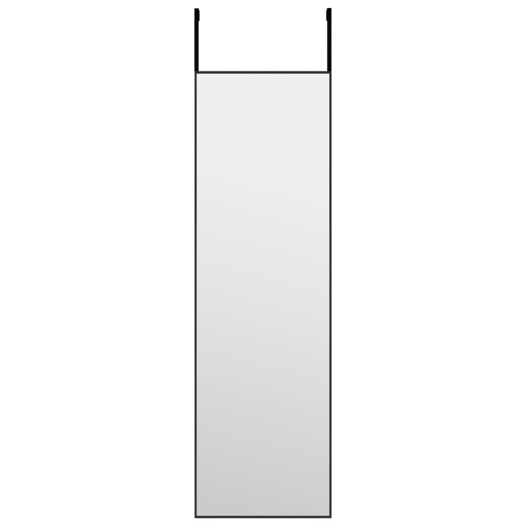vidaXL Door Mirror Black 30x100 cm Glass and Aluminium