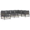 vidaXL 8 Piece Garden Lounge Set with Cushions Anthracite Poly Rattan