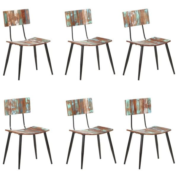 vidaXL Dining Chairs 6 pcs Solid Reclaimed Wood