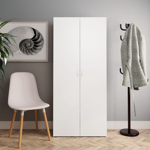 vidaXL Shoe Cabinet White 80x35.5x180 cm Engineered Wood