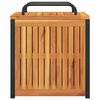 vidaXL Outdoor Cushion Box 45x45x45/53 cm Solid Wood Acacia and Steel