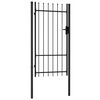 vidaXL Fence Gate Single Door with Spike Top Steel 1x1.75 m Black