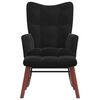 vidaXL Rocking Chair with a Stool Black Velvet
