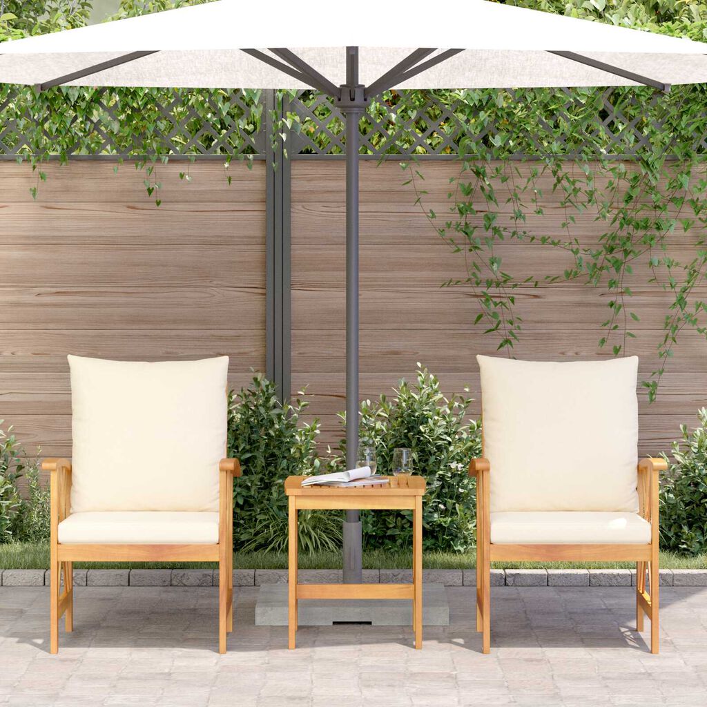 vidaXL 3 Piece Garden Lounge Set with Cushions Solid Acacia Wood