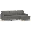 vidaXL 3-Seater Sofa with Footstool Dark Grey 210 cm Fabric