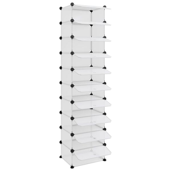 vidaXL Shoe Rack Transparent 44x32x174 cm PP
