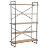 vidaXL Bookcase Solid Firwood and Steel 120x42x180 cm