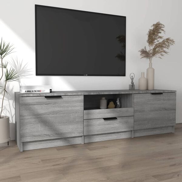 vidaXL TV Cabinet Grey Sonoma 140x35x40 cm Engineered Wood
