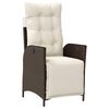 vidaXL 7 Piece Garden Dining Set with Cushions Brown Poly Rattan