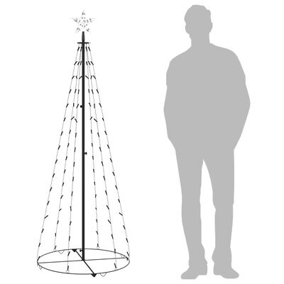 vidaXL Christmas Cone Tree Cold White 100 LEDs Decoration 70x180 cm