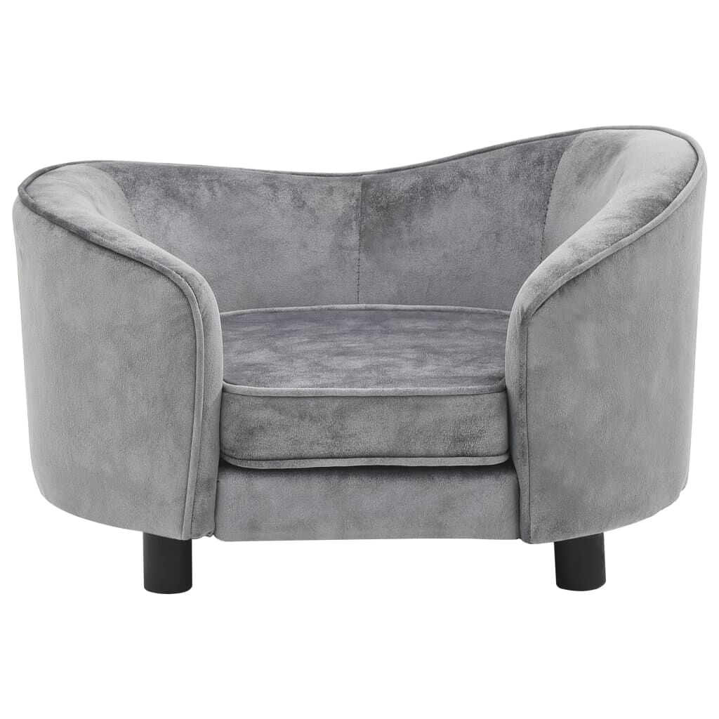 vidaXL Dog Sofa Grey 69x49x40 cm Plush