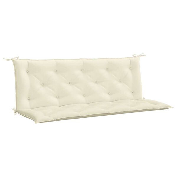 vidaXL Garden Bench Cushion Cream White 150x(50+50)x7cm Oxford Fabric