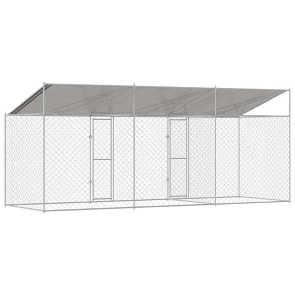 Dog Cage Silver 600 x 200 x 256 cm Galvanised Steel