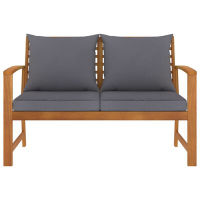 vidaXL Garden Bench 120 cm with Dark Grey Cushion Solid Acacia Wood