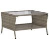 vidaXL Garden Sofa 2-Seater with Cushions&Table Grey Poly Rattan