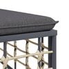 vidaXL Garden Footstool with Dark Grey Cushion Poly Rattan