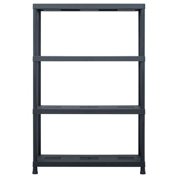 vidaXL Storage Shelf Racks 2 pcs Black 220 kg 90x40x138 cm Plastic