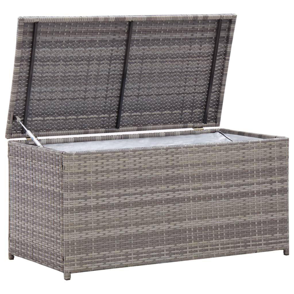 vidaXL Garden Storage Box Poly Rattan 100x50x50 cm Grey