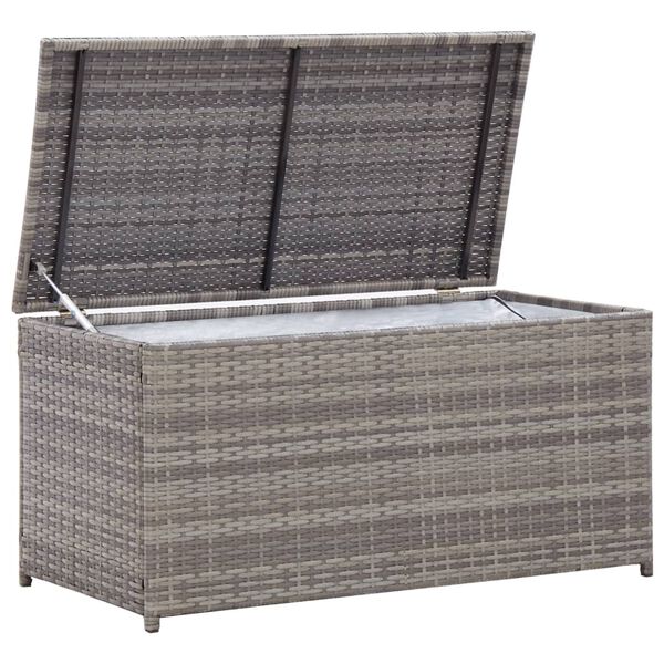vidaXL Garden Storage Box Poly Rattan 100x50x50 cm Grey