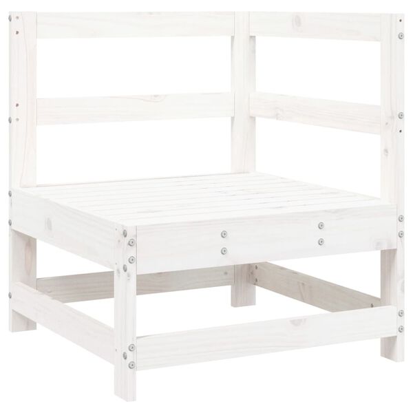 vidaXL 5 Piece Garden Lounge Set White Solid Wood Pine