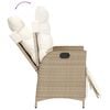 vidaXL 7 Piece Garden Dining Set with Cushions Beige Poly Rattan