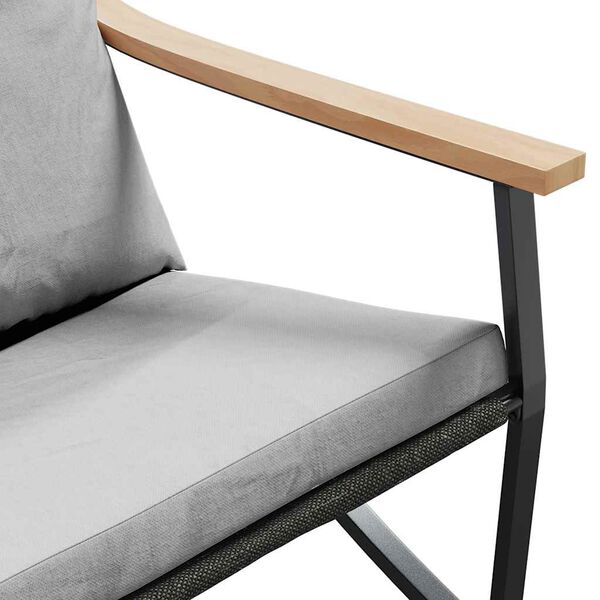 vidaXL Garden Chairs with Cushions 2 pcs Black Steel