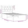 vidaXL Metal Bed Frame without Mattress with Headboard White 100x200cm