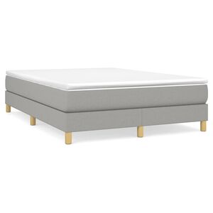vidaXL Box Spring Bed Frame Light Grey Full Fabric (US Only)