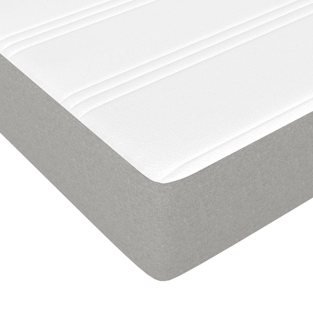vidaXL Box Spring Bed with Mattress Light Grey 100x203 cm Twin XL Fabric