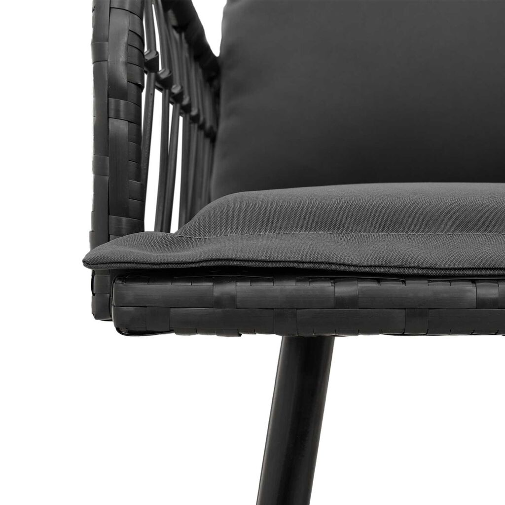 vidaXL Garden Bench Black 114x64x78 cm Poly Rattan
