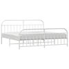 vidaXL Metal Bed Frame without Mattress with Footboard White 193x203cm