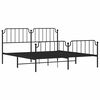 vidaXL Metal Bed Frame without Mattress with Footboard Black 183x213cm