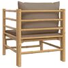 vidaXL Garden Sofa with Taupe Cushions Bamboo