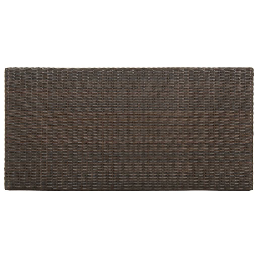 vidaXL Bar Table with Storage Rack Brown 120x60x110 cm Poly Rattan