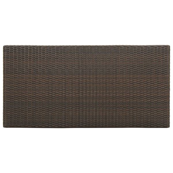 vidaXL Bar Table with Storage Rack Brown 120x60x110 cm Poly Rattan