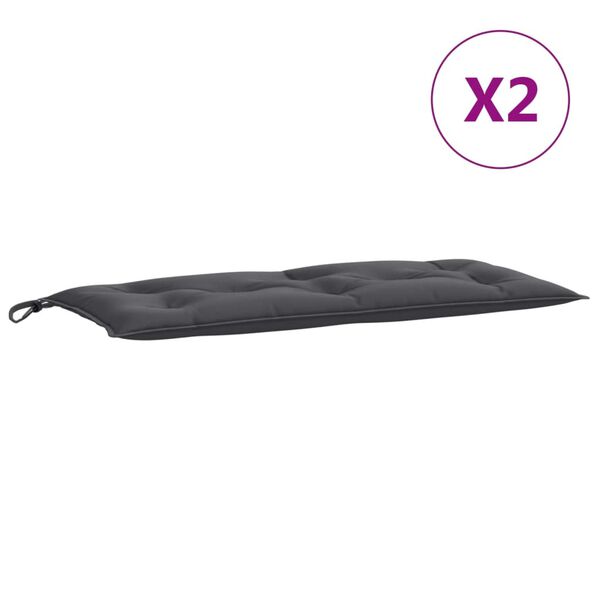 vidaXL Garden Bench Cushions 2 pcs Melange Anthracite 100x50x7 cm Fabric