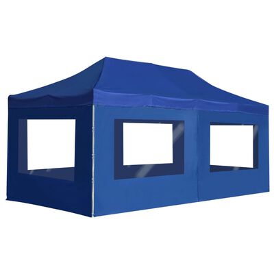 vidaXL Professional Folding Party Tent with Walls Aluminium 6x3 m Blue