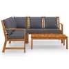 vidaXL 4 Piece Garden Lounge Set with Cushion Solid Acacia Wood