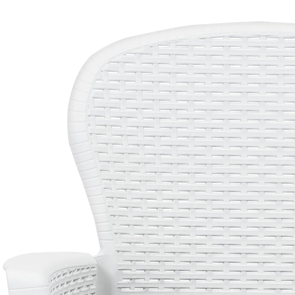 vidaXL 7 Piece Outdoor Dining Set Plastic White Rattan Look