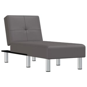 vidaXL Chaise Longue Grey Faux Leather
