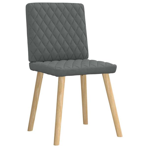 vidaXL Dining Chairs 4 pcs Dark Grey Fabric