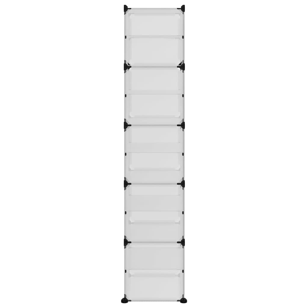 vidaXL Shoe Rack Transparent 44x31.5x153.5 cm PP