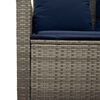 vidaXL Garden Sofa 3-Seater with Cushions&Table Grey Poly Rattan